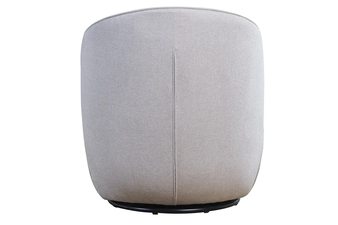 Miliboo Fauteuil Design|Voir Tous Les Fauteuils-Fauteuil design pivotant en tissu effet velours texturé beige AMBER