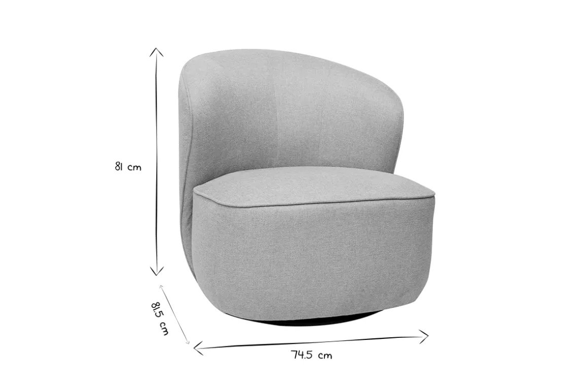 Miliboo Fauteuil Design|Voir Tous Les Fauteuils-Fauteuil design pivotant en tissu effet velours texturé beige AMBER