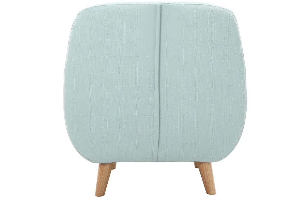 Miliboo Fauteuil Design|Voir Tous Les Fauteuils-Fauteuil déhoussable scandinave en tissu menthe à l'eau et bois clair YNOK