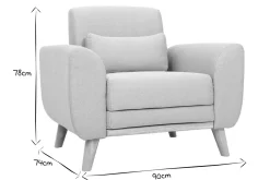 Miliboo Fauteuil Design|Voir Tous Les Fauteuils-Fauteuil en tissu bleu foncé et bois foncé EKTOR