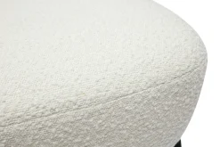 Miliboo Fauteuil Design|Voir Tous Les Fauteuils-Fauteuil en tissu effet laine bouclée blanc et métal noir BELEY