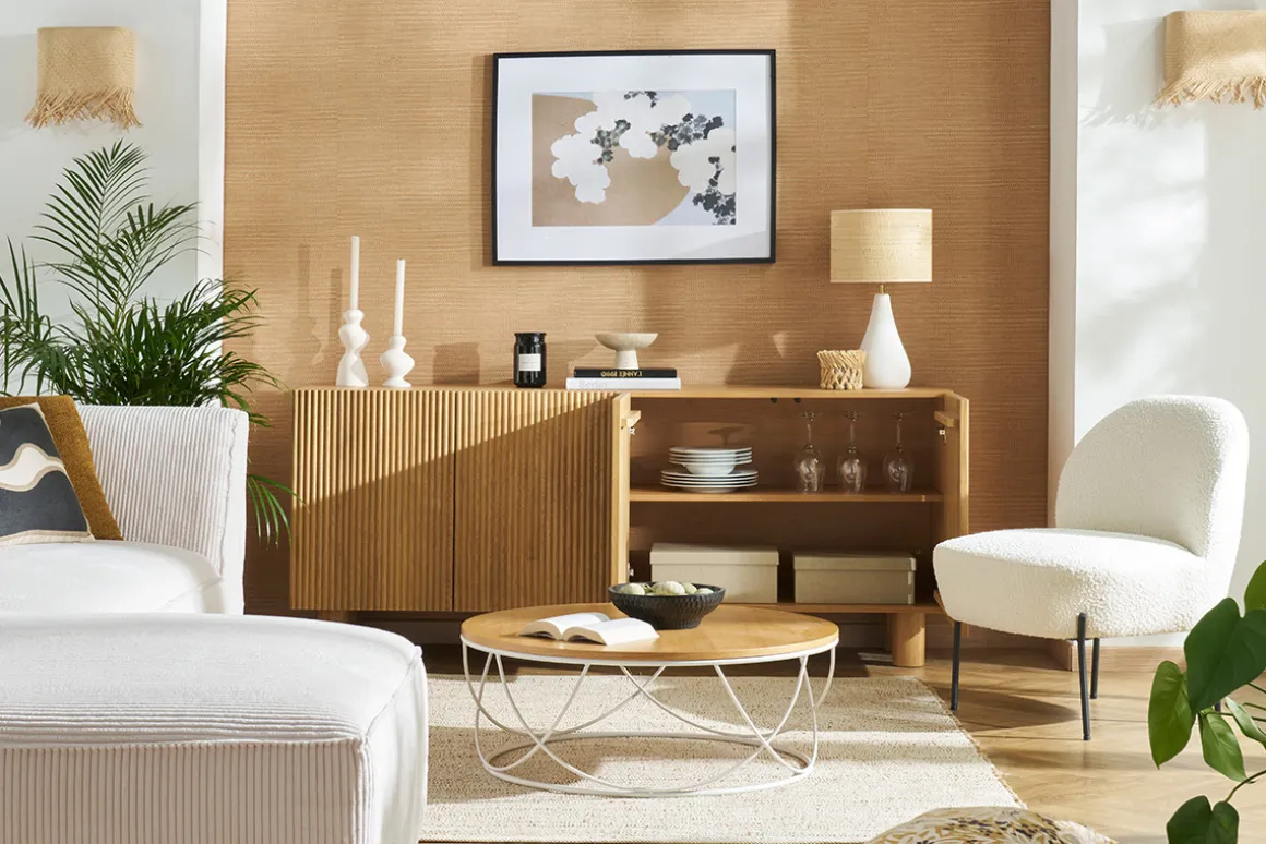 Miliboo Fauteuil Design|Voir Tous Les Fauteuils-Fauteuil en tissu effet laine bouclée blanc et métal noir BELEY