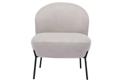 Miliboo Fauteuil Design|Voir Tous Les Fauteuils-Fauteuil en tissu effet velours texturé beige et métal noir BELEY
