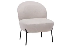 Miliboo Fauteuil Design|Voir Tous Les Fauteuils-Fauteuil en tissu effet velours texturé beige et métal noir BELEY