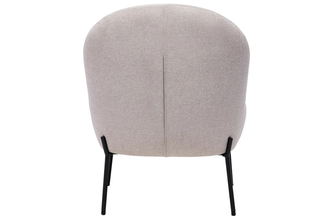 Miliboo Fauteuil Design|Voir Tous Les Fauteuils-Fauteuil en tissu effet velours texturé beige et métal noir BELEY