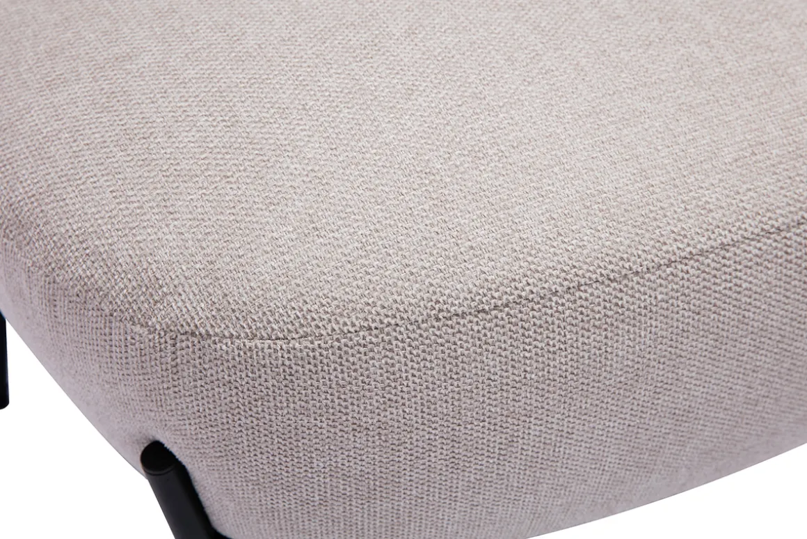 Miliboo Fauteuil Design|Voir Tous Les Fauteuils-Fauteuil en tissu effet velours texturé beige et métal noir BELEY