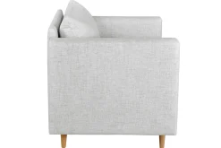 Miliboo Fauteuil Design|Voir Tous Les Fauteuils-Fauteuil en tissu gris clair et bois clair GIADA