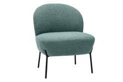 Miliboo Fauteuil Design|Voir Tous Les Fauteuils-Fauteuil en tissu vert de gris et métal noir BELEY