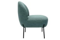 Miliboo Fauteuil Design|Voir Tous Les Fauteuils-Fauteuil en tissu vert de gris et métal noir BELEY