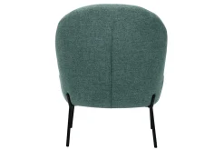 Miliboo Fauteuil Design|Voir Tous Les Fauteuils-Fauteuil en tissu vert de gris et métal noir BELEY