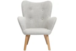Miliboo Fauteuil Enfant-Fauteuil enfant scandinave en tissu gris polaire et bois clair BABY BRISTOL