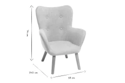 Miliboo Fauteuil Enfant-Fauteuil enfant scandinave en tissu gris polaire et bois clair BABY BRISTOL