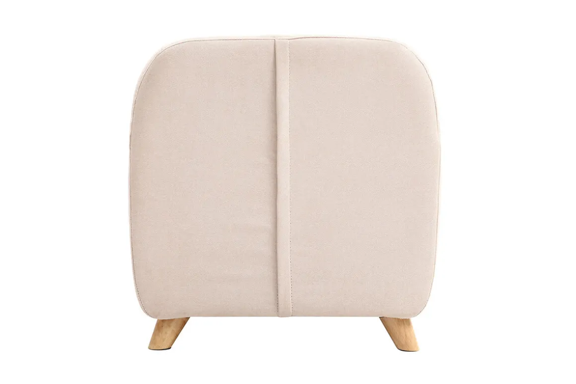 Miliboo Fauteuil Enfant-Fauteuil enfant scandinave en tissu rose poudré et bois clair NORKID