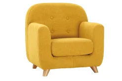 Miliboo Fauteuil Enfant-Fauteuil enfant scandinave en tissu effet velours jaune moutarde et bois clair NORKID