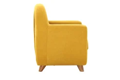Miliboo Fauteuil Enfant-Fauteuil enfant scandinave en tissu effet velours jaune moutarde et bois clair NORKID