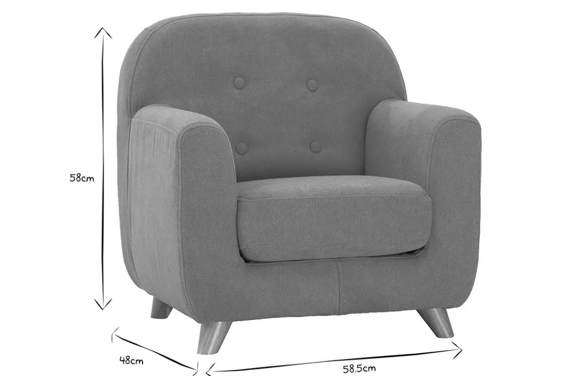 Miliboo Fauteuil Enfant-Fauteuil enfant scandinave en tissu effet velours jaune moutarde et bois clair NORKID