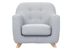 Miliboo Fauteuil Enfant-Fauteuil enfant scandinave en tissu gris clair et bois clair NORKID