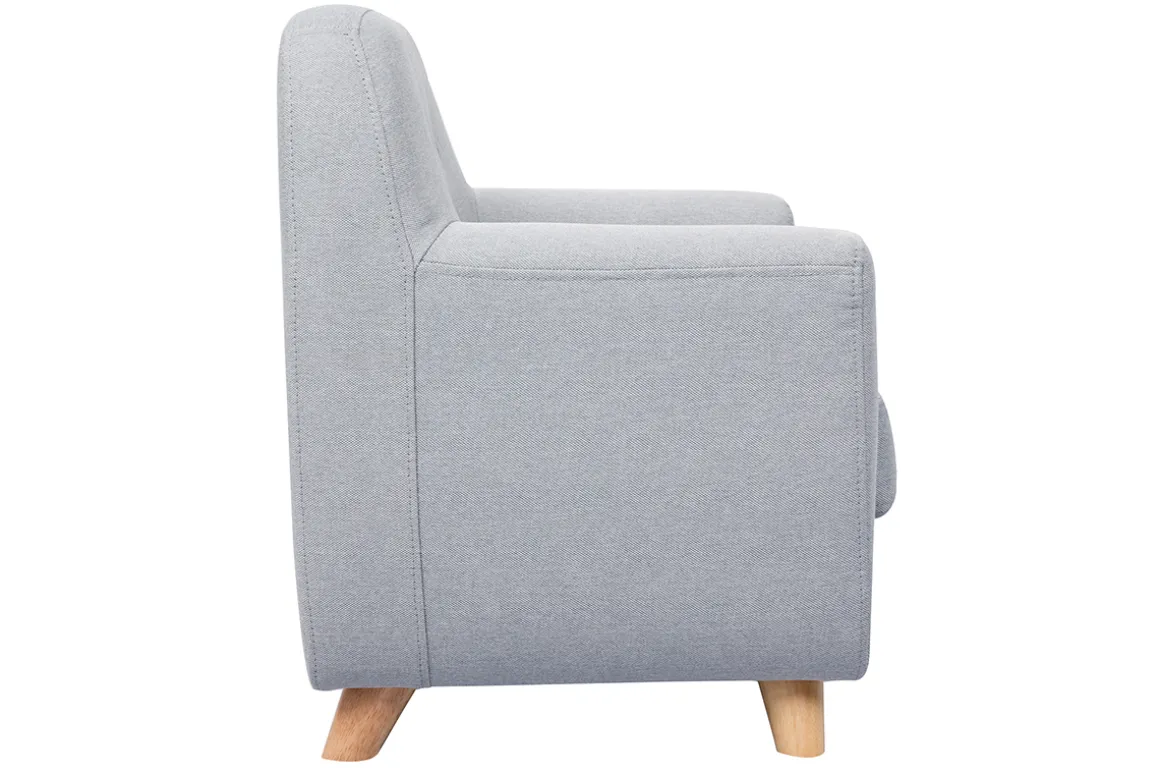 Miliboo Fauteuil Enfant-Fauteuil enfant scandinave en tissu gris clair et bois clair NORKID