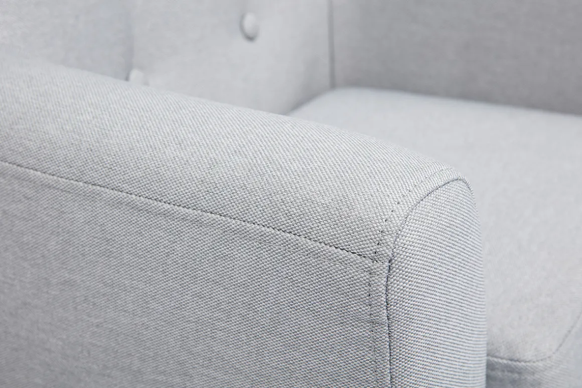 Miliboo Fauteuil Enfant-Fauteuil enfant scandinave en tissu gris clair et bois clair NORKID