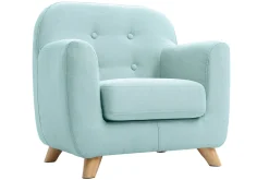 Miliboo Fauteuil Enfant-Fauteuil enfant scandinave en tissu menthe à l'eau et bois clair NORKID