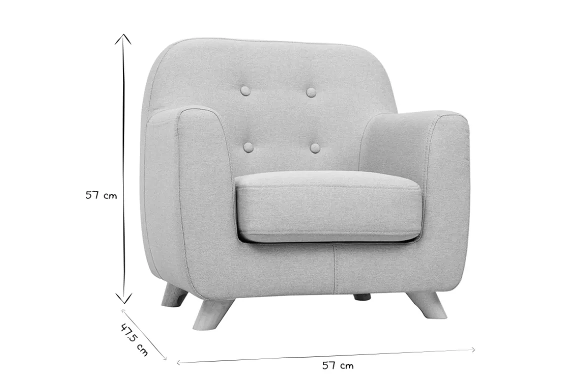 Miliboo Fauteuil Enfant-Fauteuil enfant scandinave en tissu menthe à l'eau et bois clair NORKID