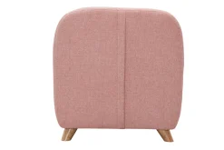 Miliboo Fauteuil Enfant-Fauteuil enfant scandinave en tissu effet velours texturé rose et bois clair NORKID