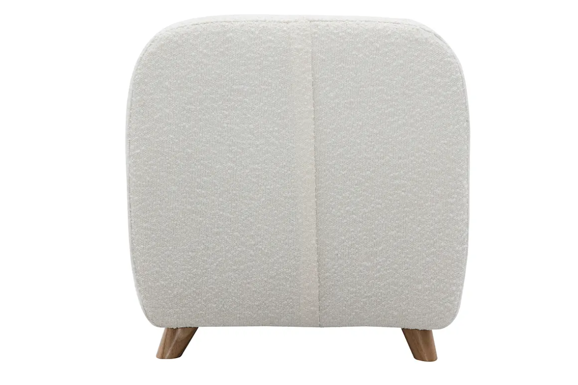Miliboo Fauteuil Enfant-Fauteuil enfant scandinave en tissu effet laine bouclée blanc et bois clair NORKID