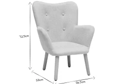 Miliboo Fauteuil Enfant-Fauteuil enfant scandinave en tissu effet velours texturé beige et bois clair BABY BRISTOL