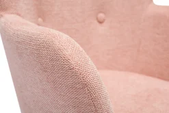 Miliboo Fauteuil Enfant-Fauteuil enfant scandinave en tissu effet velours texturé rose et bois clair BABY BRISTOL