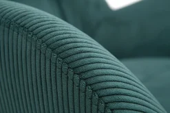 Miliboo Fauteuil Design|Voir Tous Les Fauteuils-Fauteuil et repose-pieds design en tissu velours côtelé vert et métal noir ZOE