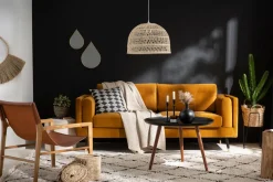 Miliboo Fauteuil Design|Voir Tous Les Fauteuils-Fauteuil ethnique bois teck massif et cuir marron CHILLY