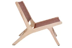 Miliboo Fauteuil Design|Voir Tous Les Fauteuils-Fauteuil ethnique en bois et sangles tressées marron BONDI