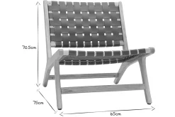 Miliboo Fauteuil Design|Voir Tous Les Fauteuils-Fauteuil ethnique en bois et sangles tressées marron BONDI