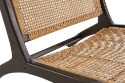 Miliboo Fauteuil Design|Voir Tous Les Fauteuils-Fauteuil ethnique en bois teck massif teinté noyer et cannage en rotin naturel HAMMA