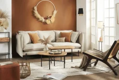 Miliboo Fauteuil Design|Voir Tous Les Fauteuils-Fauteuil ethnique en bois teck massif teinté noyer et cannage en rotin naturel HAMMA