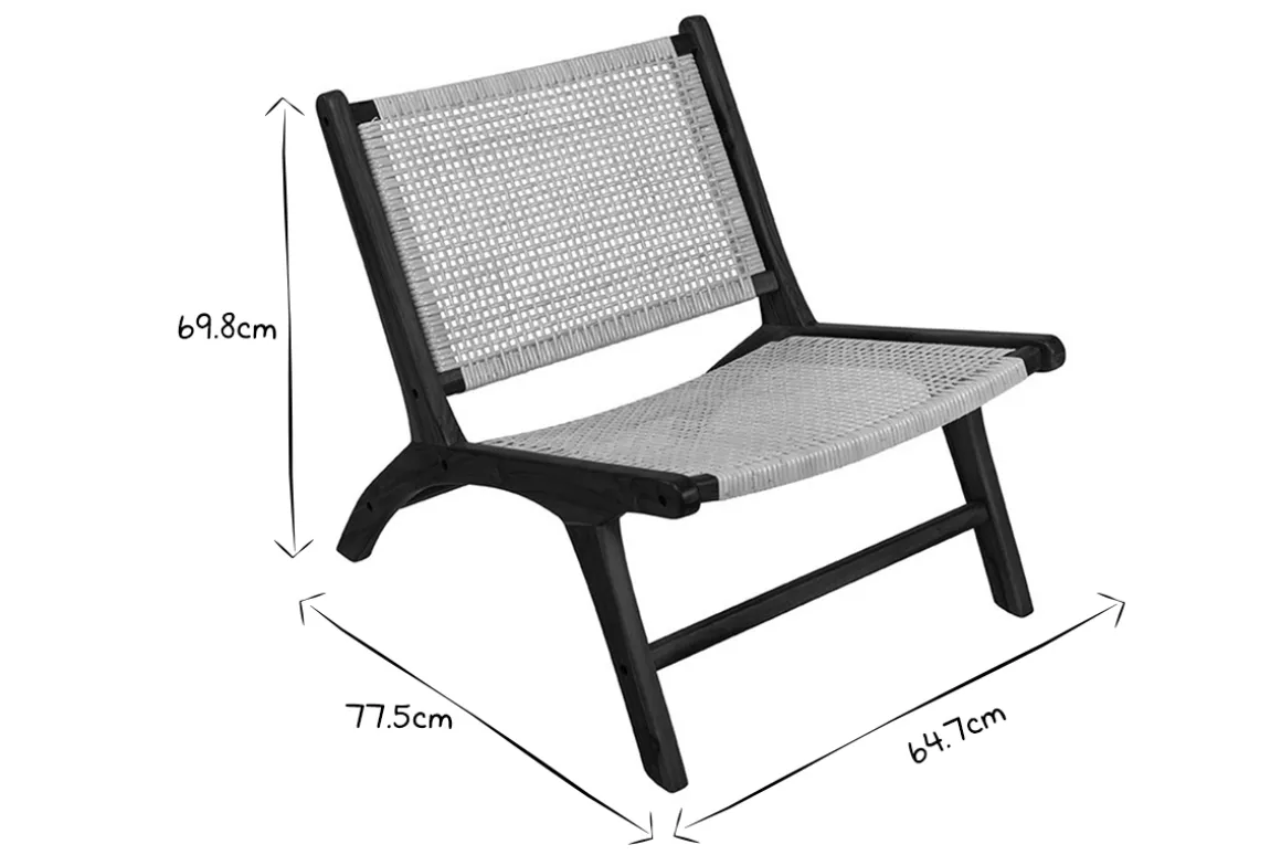 Miliboo Fauteuil Design|Voir Tous Les Fauteuils-Fauteuil ethnique en bois teck massif teinté noyer et cannage en rotin naturel HAMMA