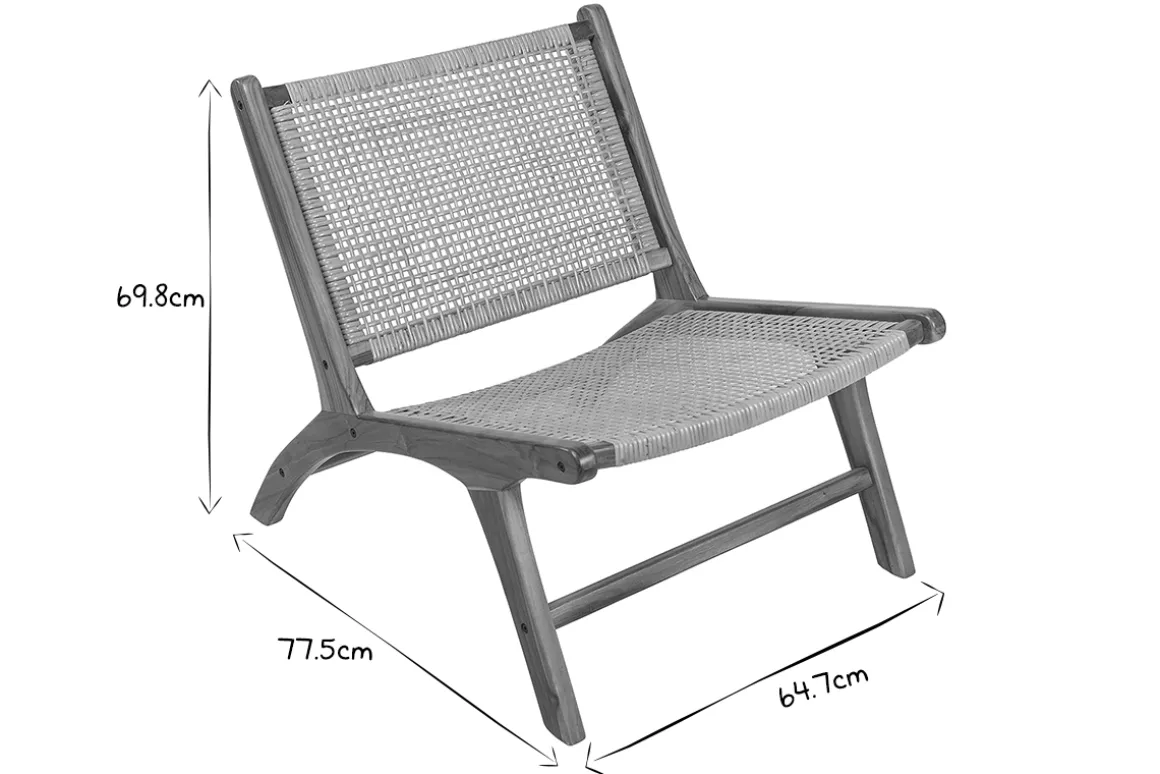 Miliboo Fauteuil Design|Voir Tous Les Fauteuils-Fauteuil ethnique en bois teck massif et cannage en rotin naturel HAMMA