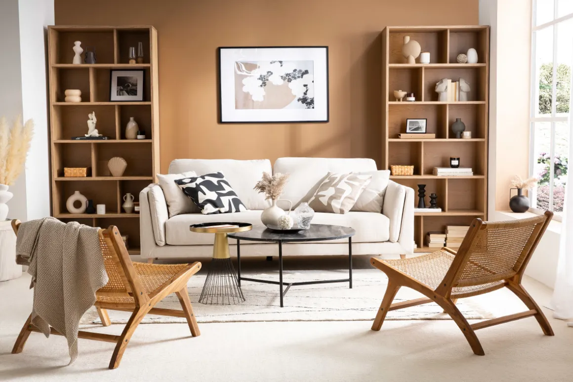 Miliboo Fauteuil Design|Voir Tous Les Fauteuils-Fauteuil ethnique en bois teck massif et cannage en rotin naturel HAMMA