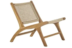 Miliboo Voir Tous Les Fauteuils|Fauteuil-Fauteuil lounge en bois teck massif et corde tressée SUMBA