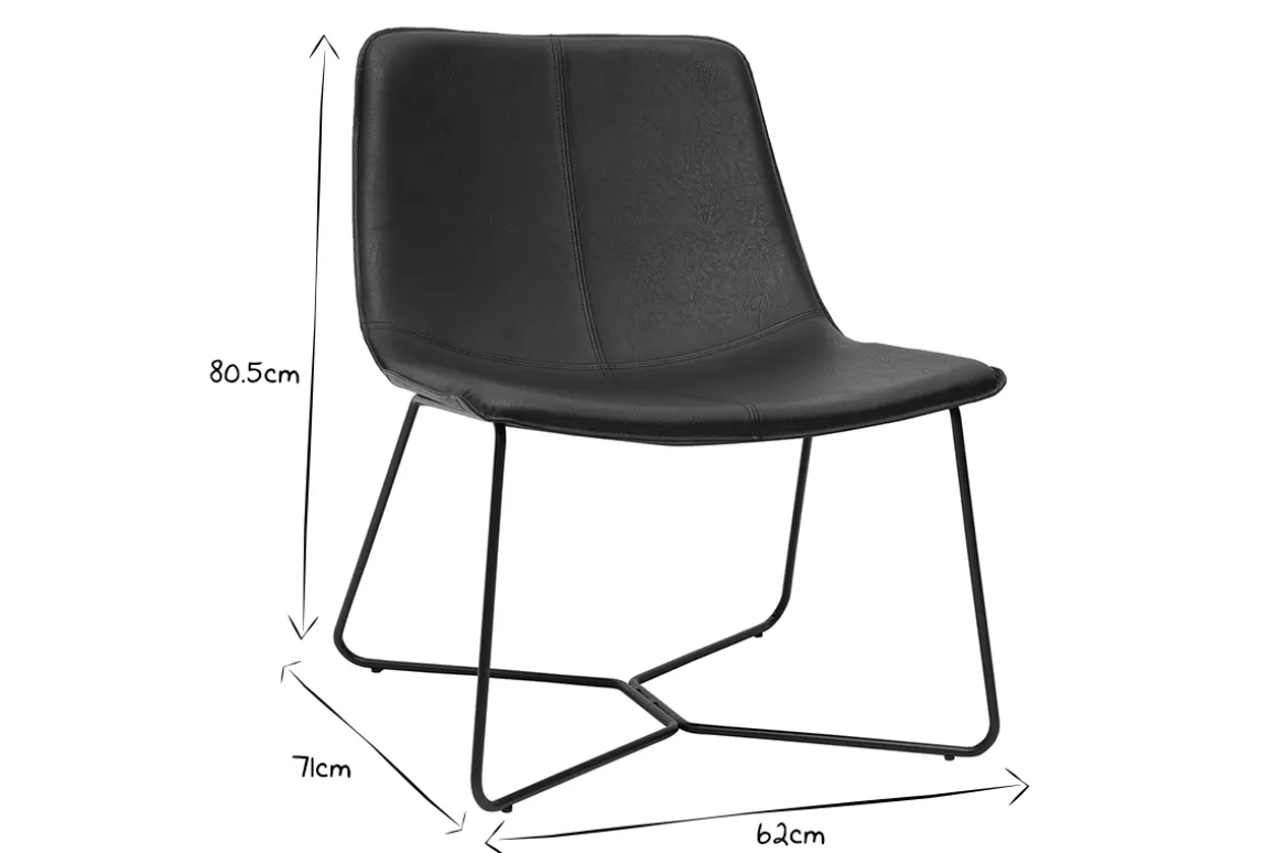 Miliboo Fauteuil Design|Voir Tous Les Fauteuils-Fauteuil noir SANTI