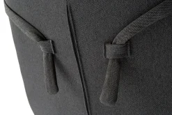 Miliboo Fauteuil Design|Voir Tous Les Fauteuils-Fauteuil pivotant design en tissu gris foncé et acier chromé AMADEO