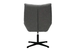 Miliboo Fauteuil Design|Voir Tous Les Fauteuils-Fauteuil pivotant design en tissu effet velours texuré gris et métal noir KING