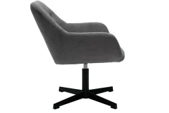 Miliboo Fauteuil Design|Voir Tous Les Fauteuils-Fauteuil pivotant design en tissu effet velours gris et métal noir DARWIN