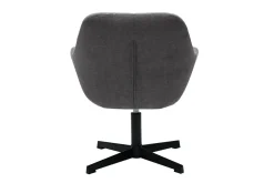 Miliboo Fauteuil Design|Voir Tous Les Fauteuils-Fauteuil pivotant design en tissu effet velours gris et métal noir DARWIN