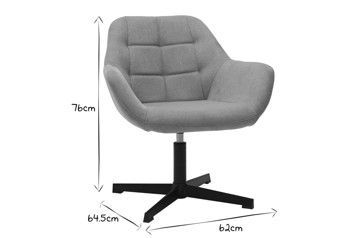 Miliboo Fauteuil Design|Voir Tous Les Fauteuils-Fauteuil pivotant design en tissu effet velours jaune moutarde et métal noir DARWIN