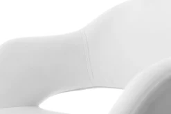 Miliboo Fauteuil Design|Voir Tous Les Fauteuils-Fauteuil pivotant design blanc et acier chromé JESSY