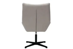 Miliboo Fauteuil Design|Voir Tous Les Fauteuils-Fauteuil pivotant design en tissu effet velours texuré beige et métal noir KING