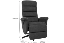 Miliboo Fauteuil Relax|Voir Tous Les Fauteuils-Fauteuil pivotant relax manuel en tissu chenille bleu foncé NELSON