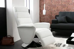 Miliboo Fauteuil Relax|Voir Tous Les Fauteuils-Fauteuil relax manuel blanc NELSON
