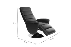 Miliboo Fauteuil Relax|Voir Tous Les Fauteuils-Fauteuil relax manuel noir NELSON